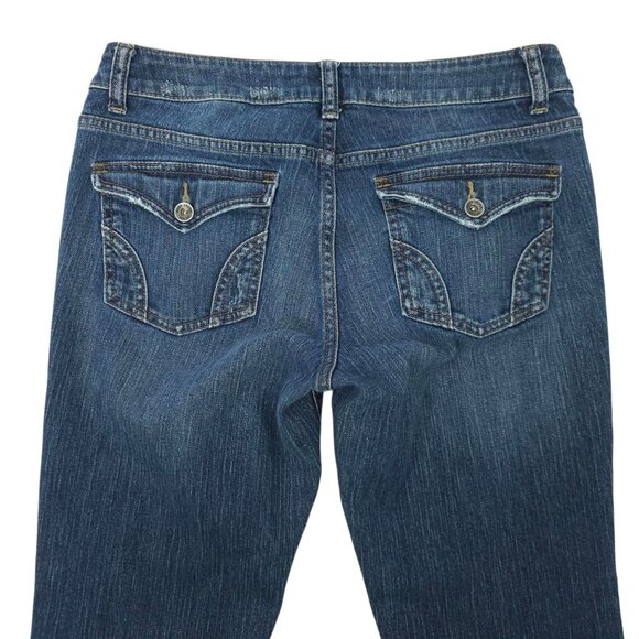 DKNY Jeans Boot Cut Womens Size 10 Mid Rise Medium Wash Denim Flap Pockets - Picture 11 of 15